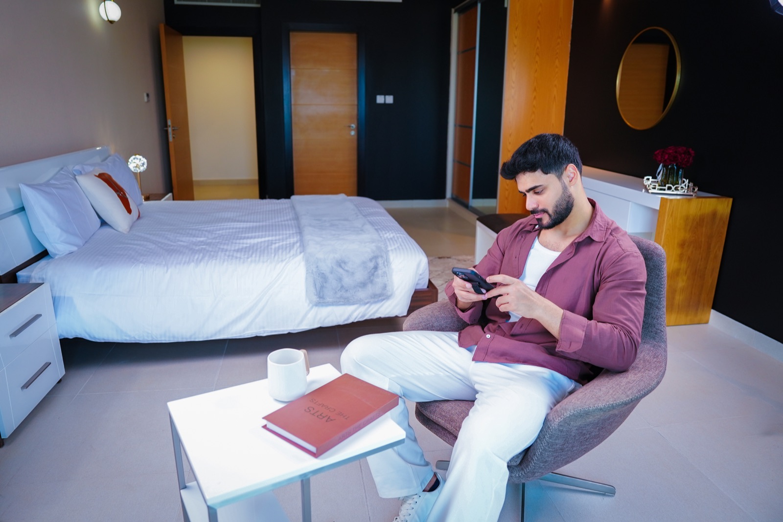 Furnished living area at Tilal Towers