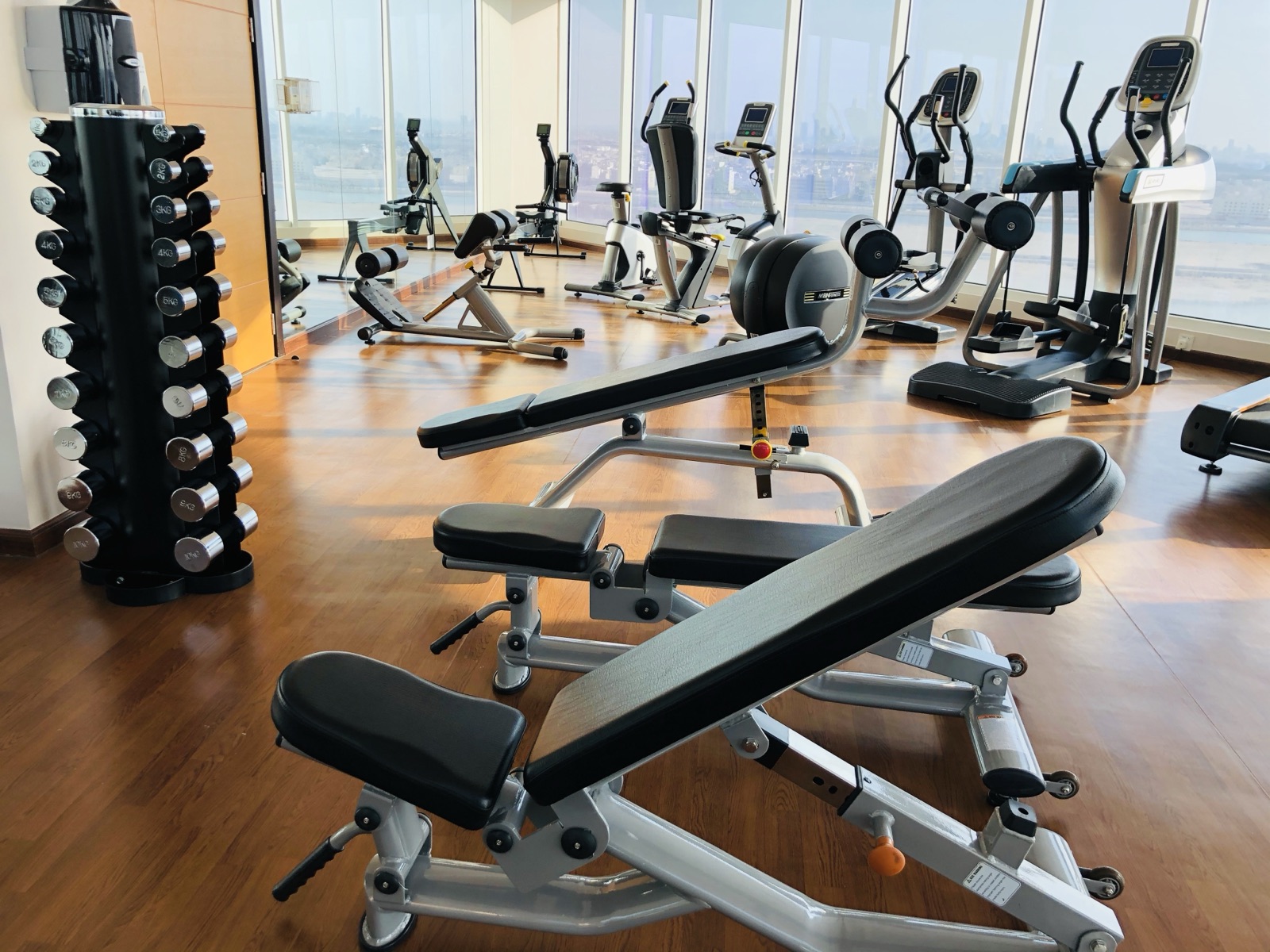 Residents' gym equipment at Tilal Towers